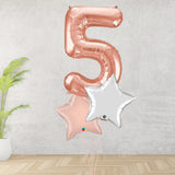 Large Rose Gold Number 5 Bouquet