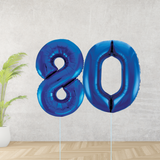 Blue Age 80 Number Balloons