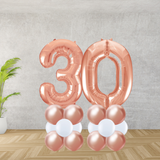 Floor Standing Rose Gold Number Age 30 Stacks