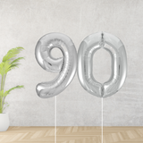 Silver Age 90 Number Balloons
