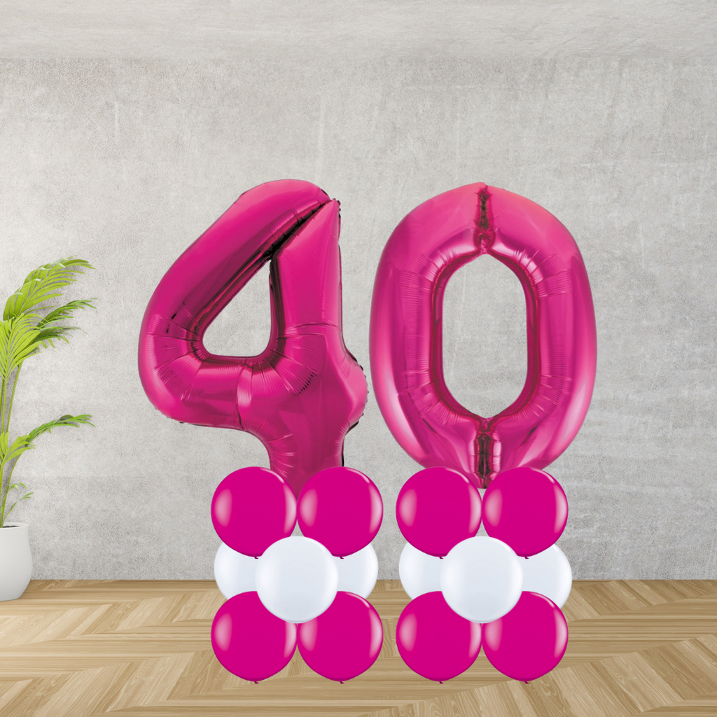 Floor Standing Pink Number Age 40 Stacks