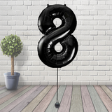 Large Black Number 8 Balloon