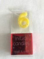 Mini Number 6 Candle - Yellow