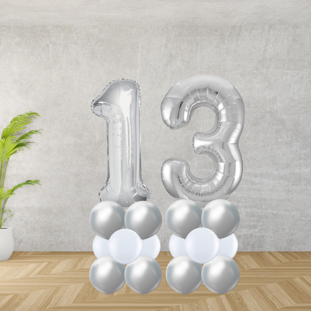 Floor Standing Silver Number Age 13 Stacks