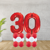 Floor Standing Red Number Age 30 Stacks