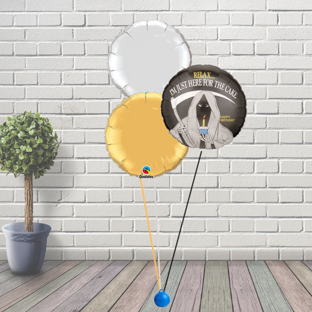 Grim Reaper Birthday Balloon Cluster
