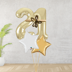 Age 21 Large Gold Double Number Display