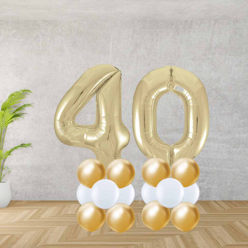 Floor Standing Gold Number Age 40 Stacks