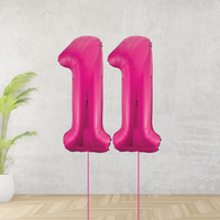 Large Pink  Age 11 Number Balloons