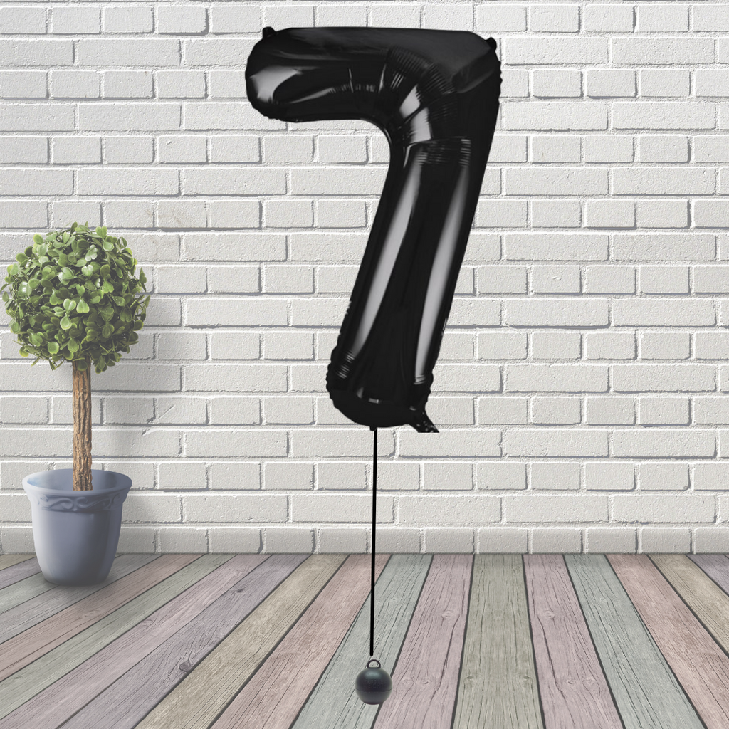 Large Black Number 7 Balloon