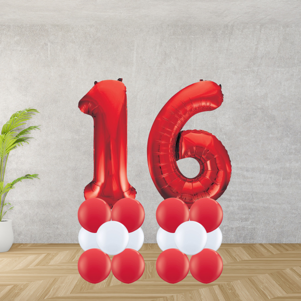 Floor Standing Red Number Age 16 Stacks