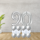 Floor Standing Silver Number Age 90 Stacks