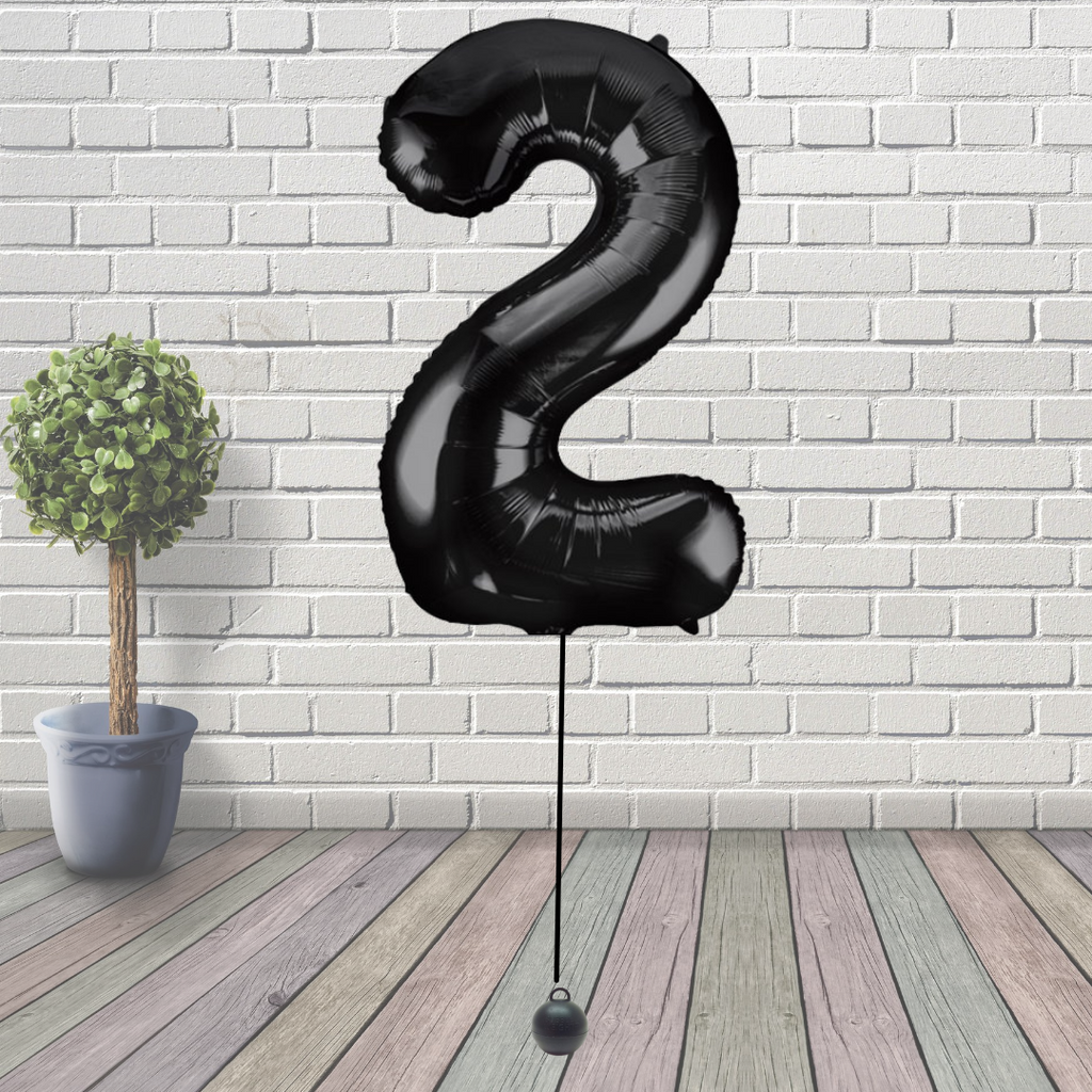 Large Black Number 2 Balloon