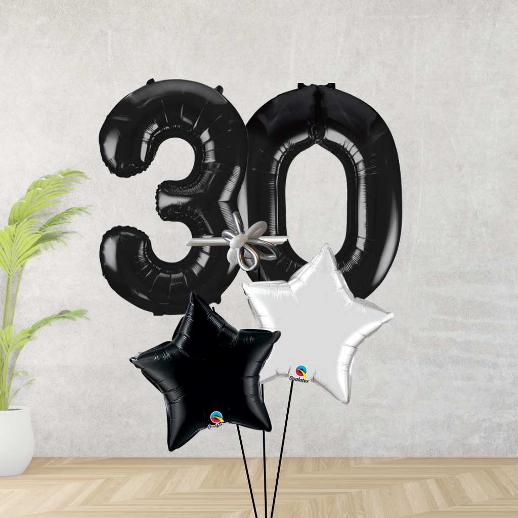 Age 30 Large Black Double Number Display