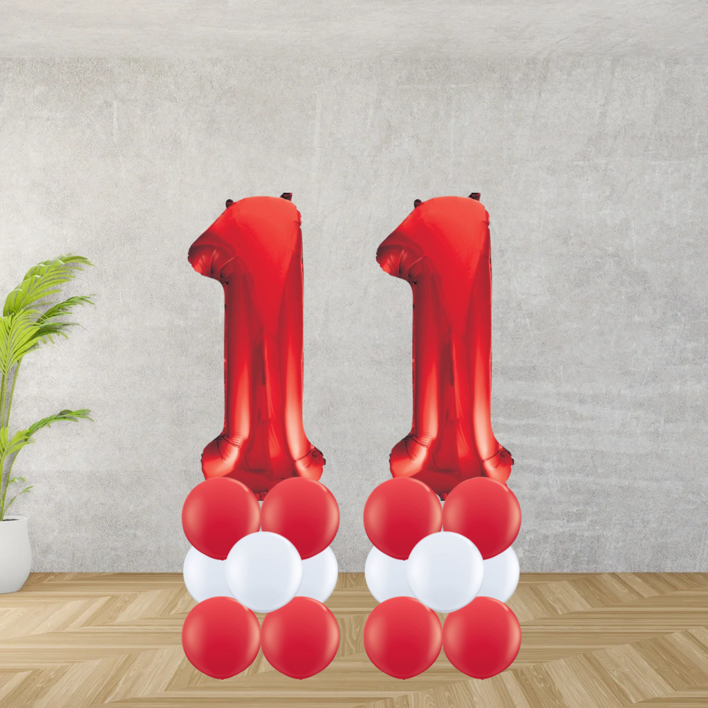 Floor Standing Red Number Age 11 Stacks