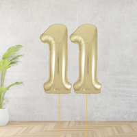Large Gold Age 11 Number Balloons
