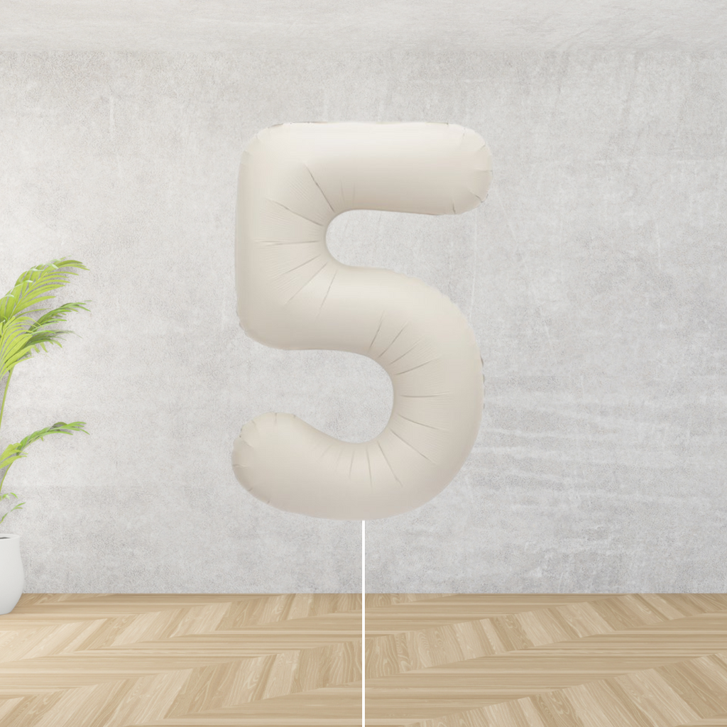 Large Nude Matt Number 5 Balloon