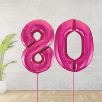 Pink Age 80 Number Balloons