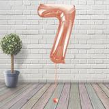 Large Rose Gold Number 7 Balloon