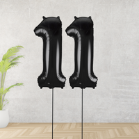 Large Black Age 11 Number Balloons