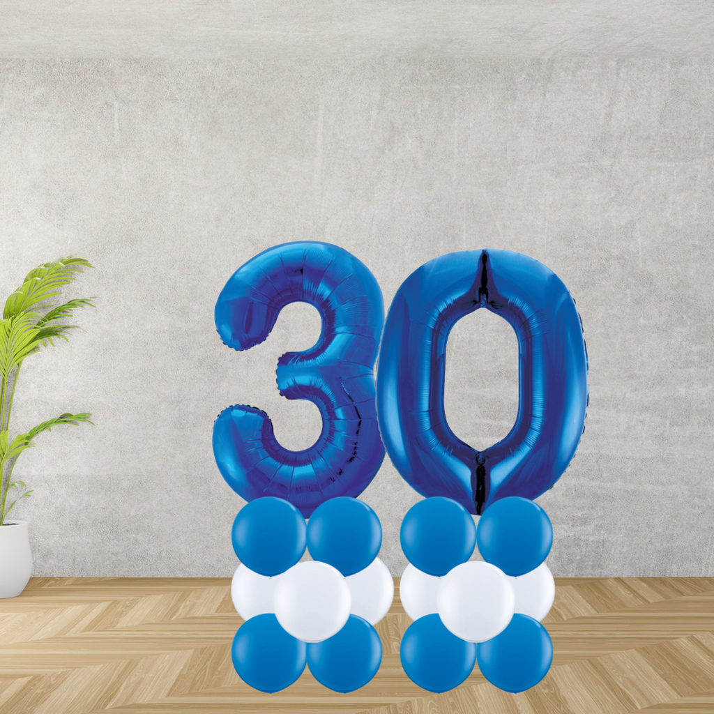 Floor Standing Blue Number Age 30 Stacks