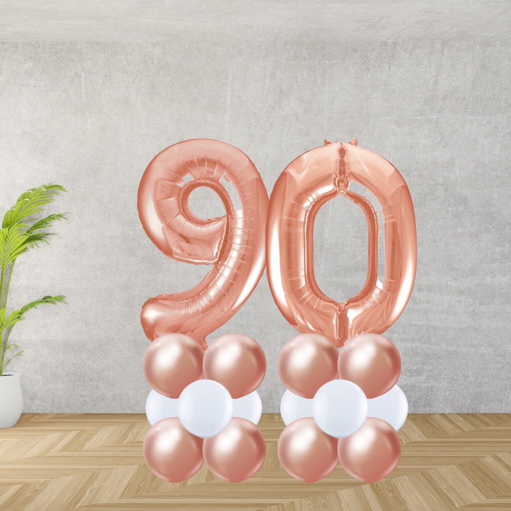 Floor Standing Rose Gold Number Age 90 Stacks