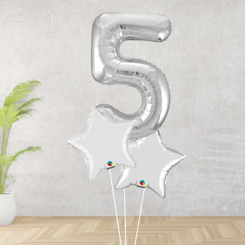 Large Silver Number 5 Bouquet