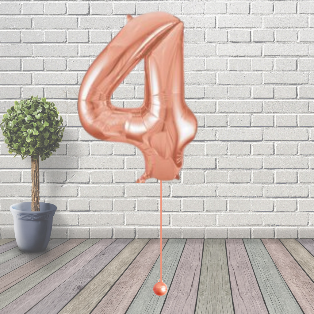 Large Rose Gold Number 4 Balloon