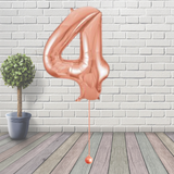 Large Rose Gold Number 4 Balloon