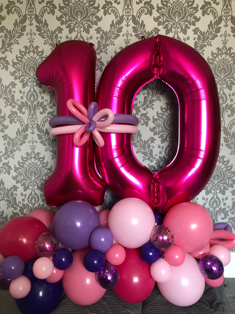 Floor Standing Double Number Marquee - Pink Numbers