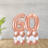 Floor Standing Rose Gold Number Age 60 Stacks