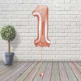 Large Rose Gold Number 1 Balloon