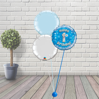 1st Birthday Blue Balloon Cluster