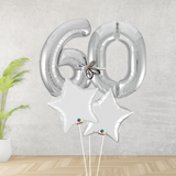 Age 60 Large Silver Double Number Display