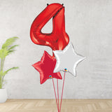 Large Red Number 4 Bouquet