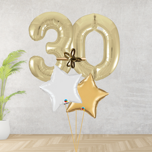 Age 30 Large Gold Double Number Display