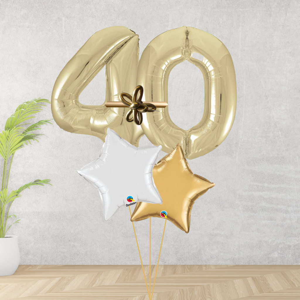 Age 40 Large Gold Double Number Display