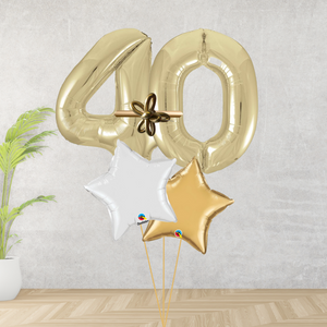 Age 40 Large Gold Double Number Display