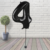 Large Black Number 4 Balloon