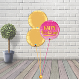 Birthday Pink Ombré Balloon Cluster