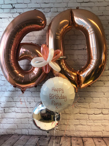 Large Rose Gold Double Number Display