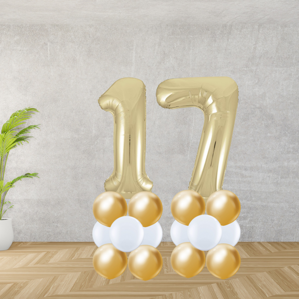 Floor Standing Gold Number Age 17 Stacks