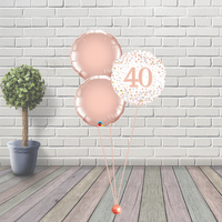 40th Rose Gold Balloon Cluster
