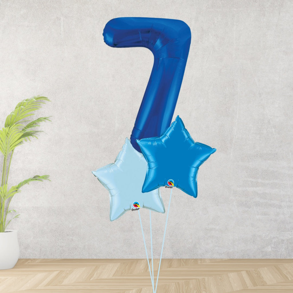 Large Blue Number 7 Bouquet