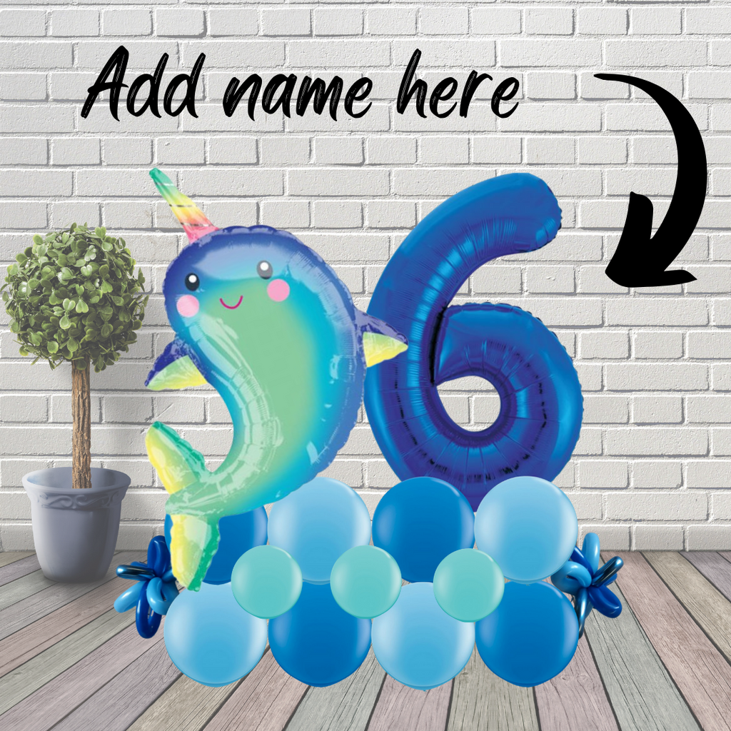 Floor Standing Narwhal Balloon Marquee