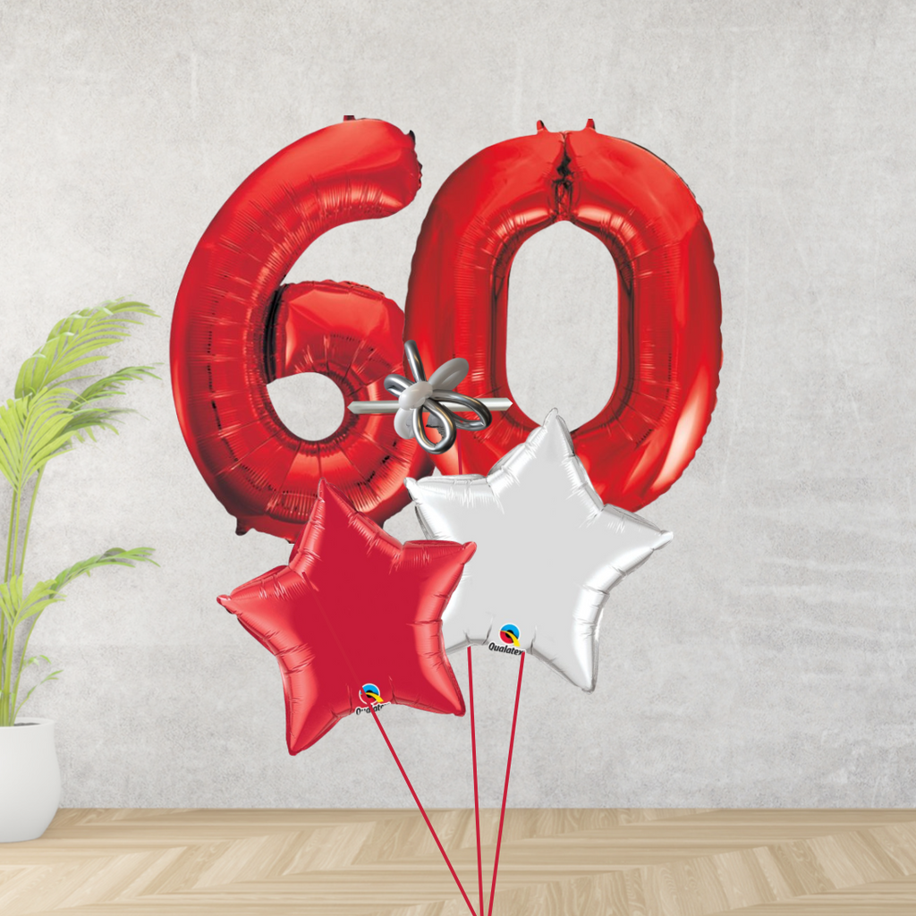 Age 60 Red Double Number Display