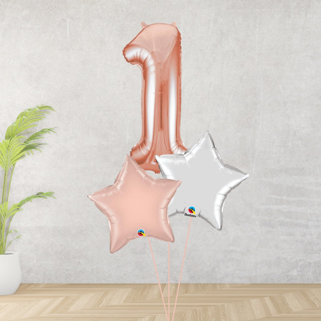 Large Rose Gold Number 1 Bouquet