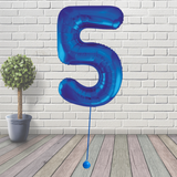 Large Blue Number 5 Balloon
