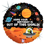 18" Alien Birthday Holographic Foil Balloon