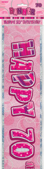 Birthday Blitz Pink 70th Banner